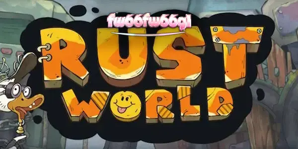 Tampilan visual slot Rust World dengan grid 7x7 dan tema industri